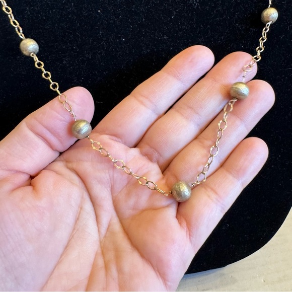 Vintage Gold Beaded Cable Link Chain Chain Necklace 14kt Gold Filled - Picture 7 of 16